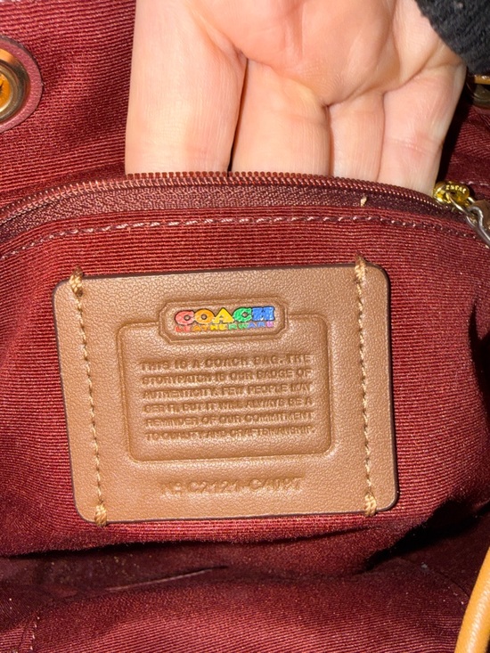 Coach Rainbow Signature Pennie Mini Backpack with Brown Leather Trim - Picture 5 of 5